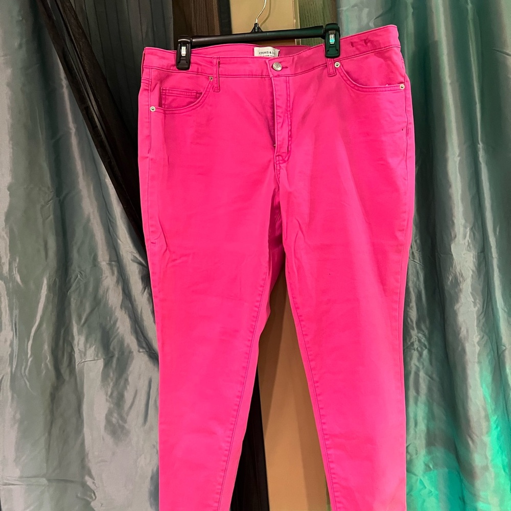 Crown & Ivy Pink Skinny Jeans Vibrant Denim
